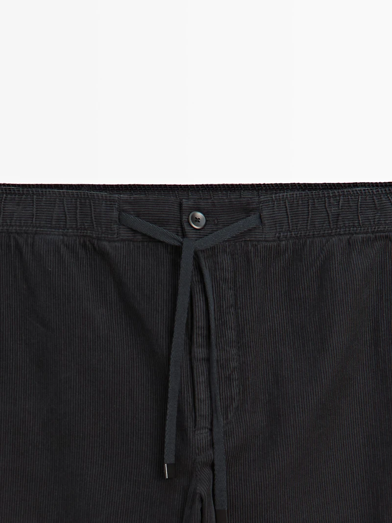 Corduroy jogger fit trousers