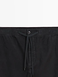Corduroy jogger fit trousers