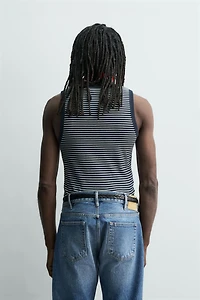 STRIPED JACQUARD TANK TOP X AARON LEVINE