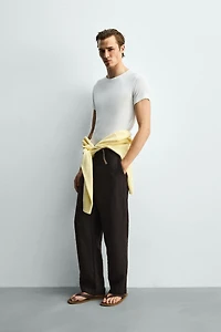 SLIM FIT VISCOSE STRUCTURED T-SHIRT