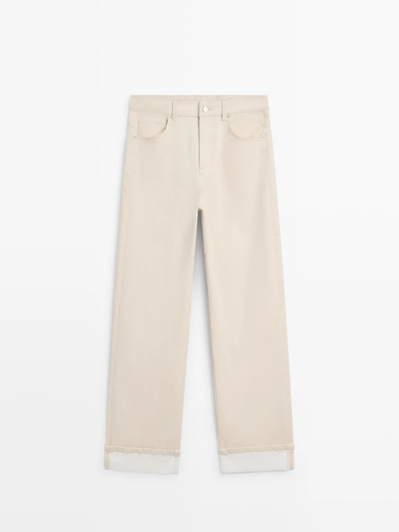 Jean straight revers dans le bas