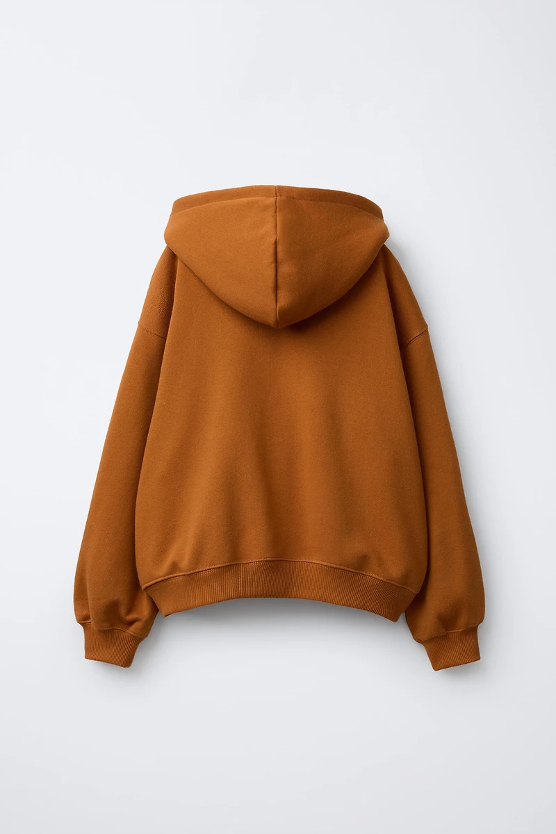 TERRY TEXT HOODED SWEATSHIRT