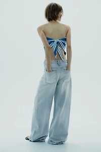 TOP BUSTIER AVEC LIN RAYÉ