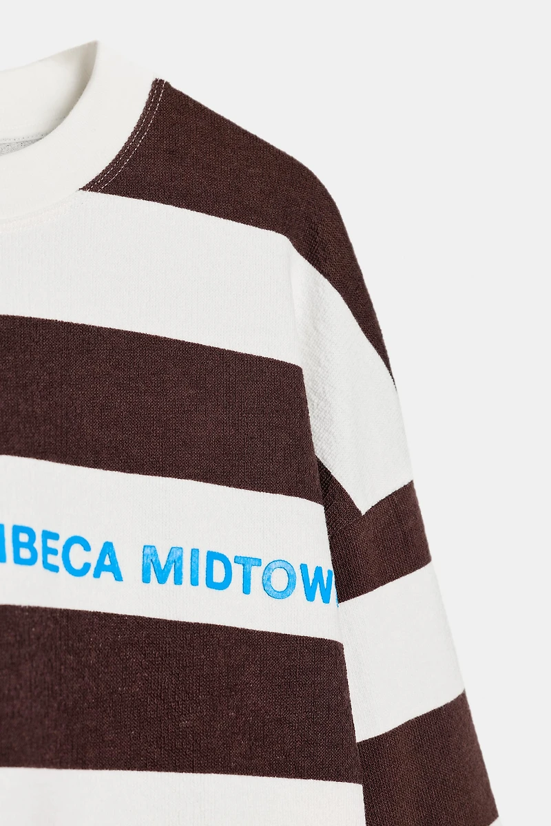 STRIPED TEXT T-SHIRT