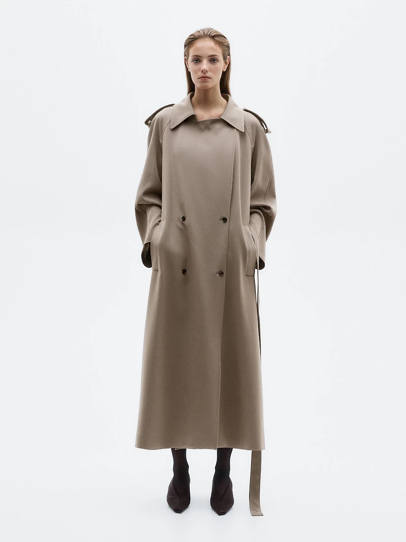 100% wool oversize trench coat - LIMITED