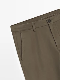 Slim fit textured trousers