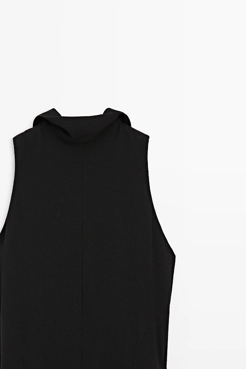 Halter neck midi dress with tie detail