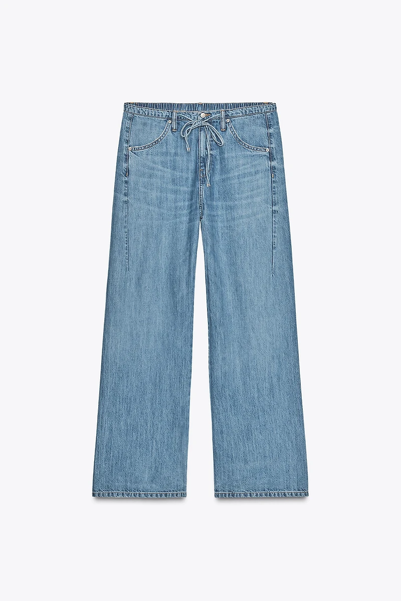 TRF FLOWY DRAWSTRING DENIM PANTS