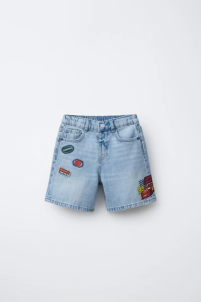 CARS LIGHTNING MCQUEEN © DISNEY PATCH DENIM SHORTS