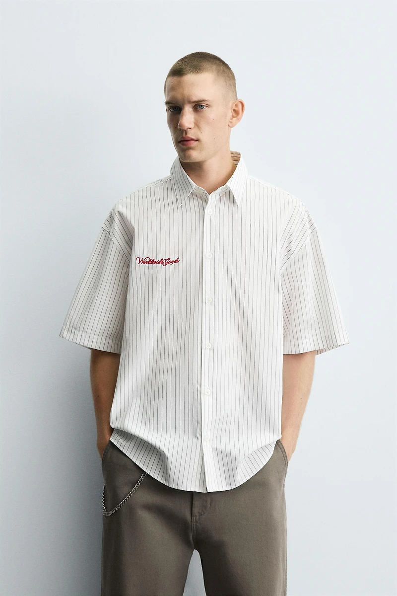 EMBROIDERED STRIPED SHIRT