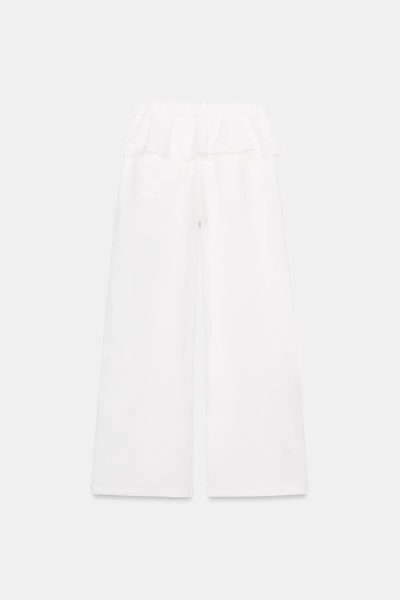 PANTALON EN NYLON À TAILLE SUPERPOSÉE