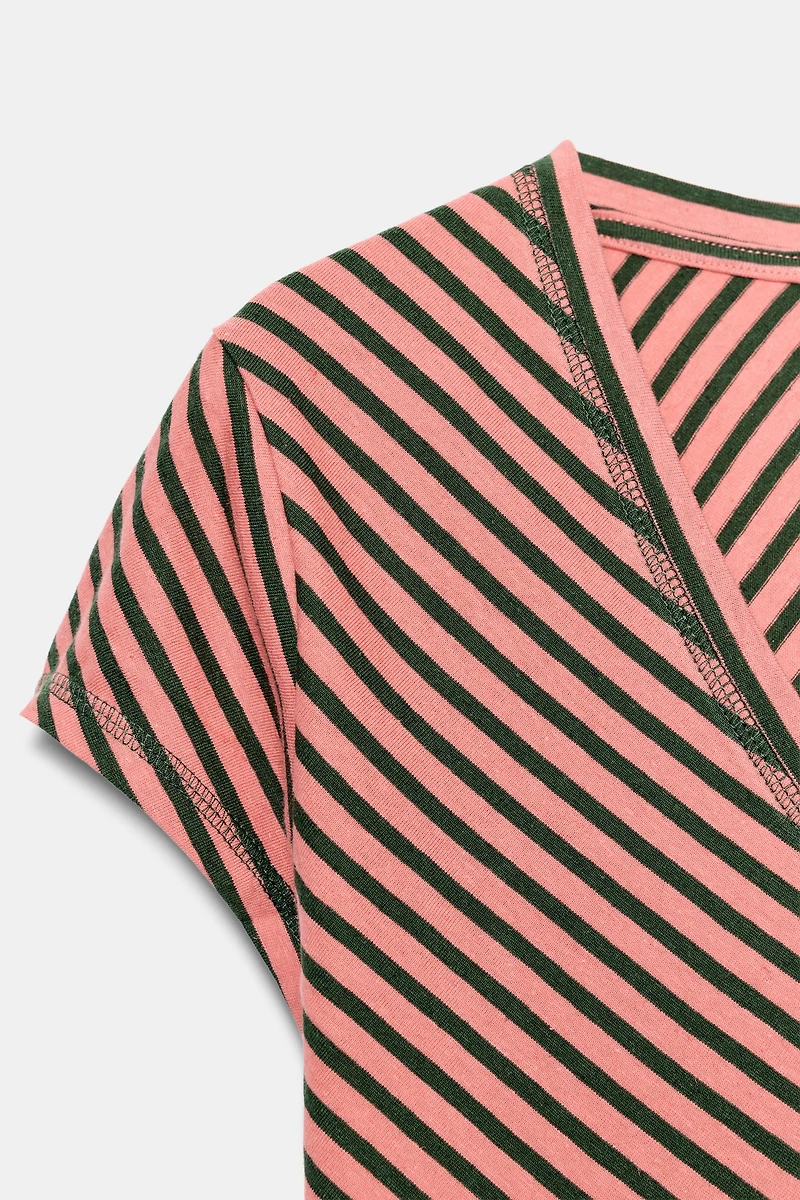 STRIPED LINEN BLEND T-SHIRT