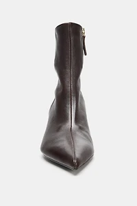 LEATHER WEDGE HEEL ANKLE BOOTS