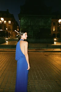 DRAPED CAPE DRESS