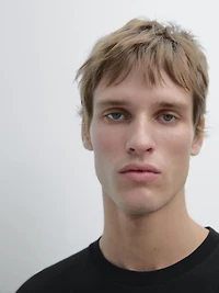 Long-sleeve cotton blend T-shirt