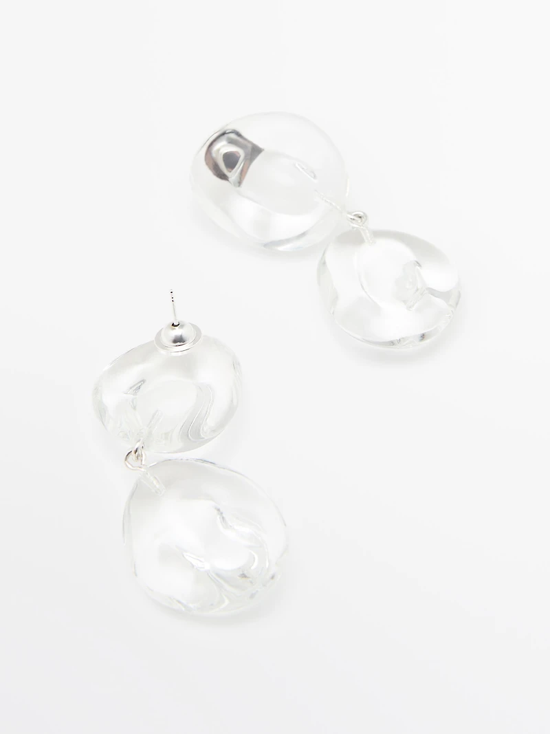 Glass piece earrings