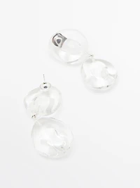 Glass piece earrings