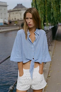 KNOTTED LINEN SHIRT