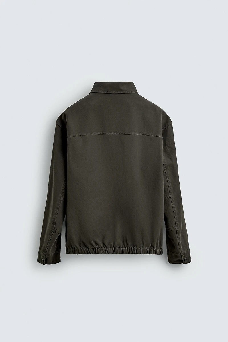 WASHED COTTON POLO OVERSHIRT