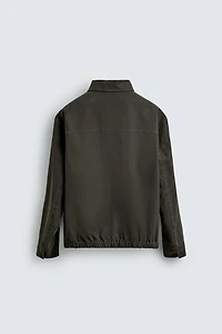 WASHED COTTON POLO OVERSHIRT