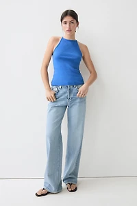 Cotton blend halter top