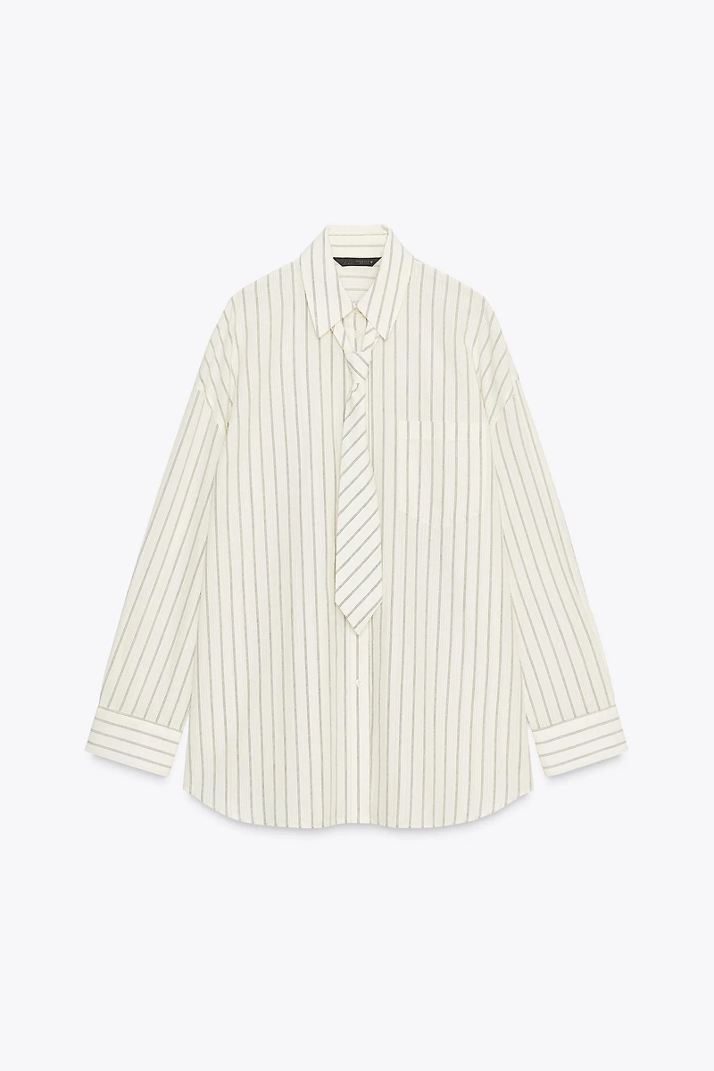OVERSIZED SHIRT WITH TIE
