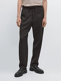 Houndstooth wool blend trousers