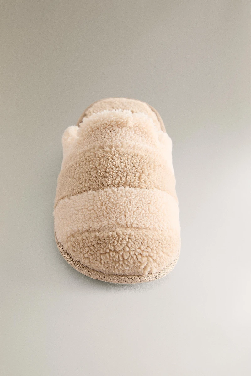 CHILDREN'S FAUX SHEARLING MULE SLIPPERS