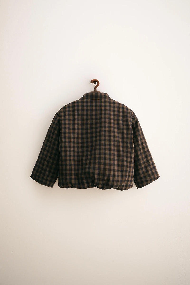 ZARA TIMELESS - PLAID QUILTED COAT