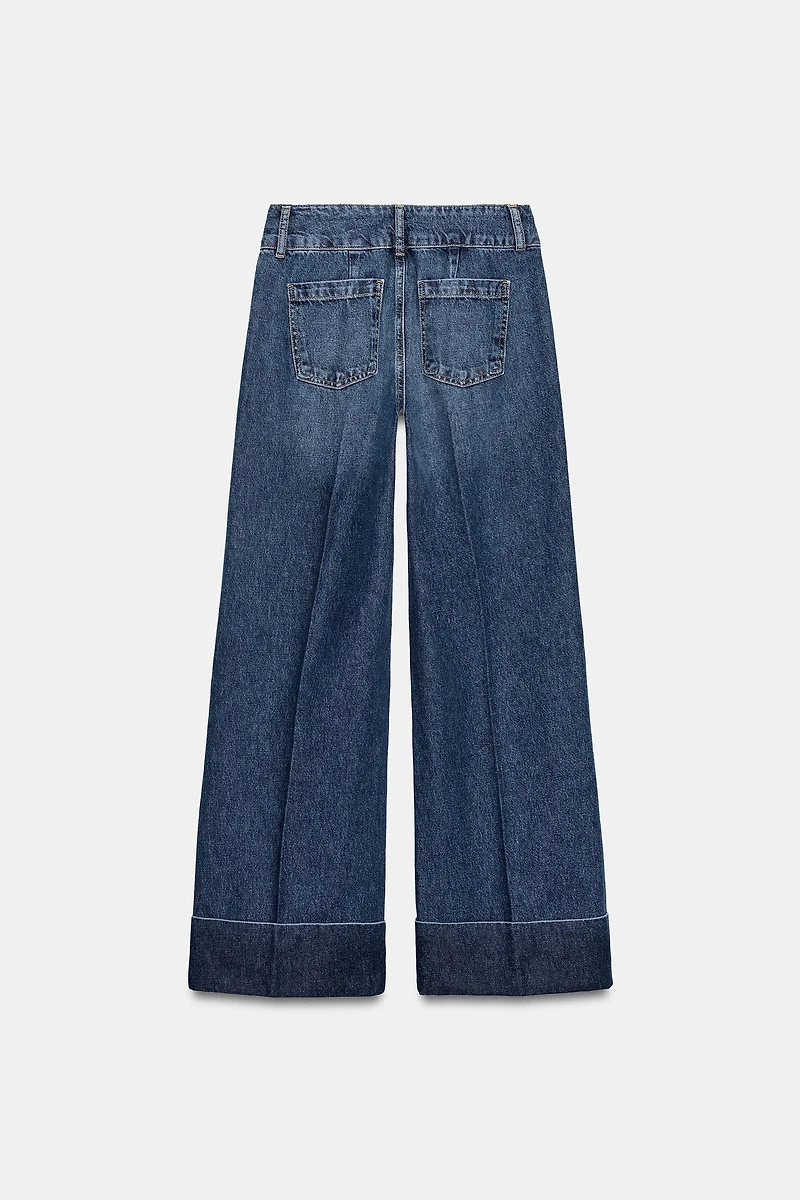 Z1975 LOW RISE STRAIGHT LEG CUFFED HEM JEANS