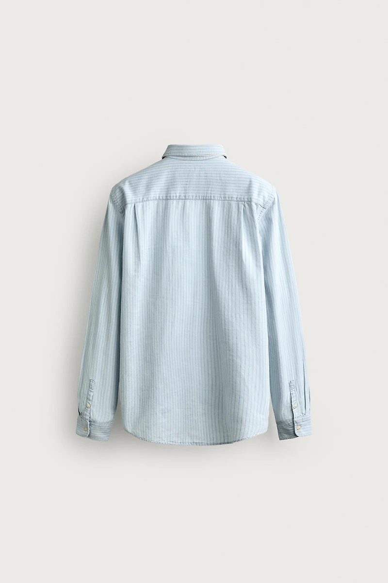 LIGHTWEIGHT STRIPED DENIM SHIRT