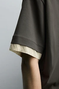 CONTRASTING SLEEVE T-SHIRT
