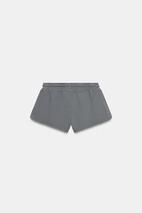 WASHED EFFECT DRAWSTRING SHORTS