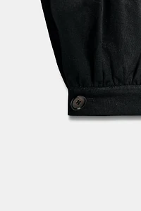 PANTALON BOUFFANT EN LIN À OUVERTURES