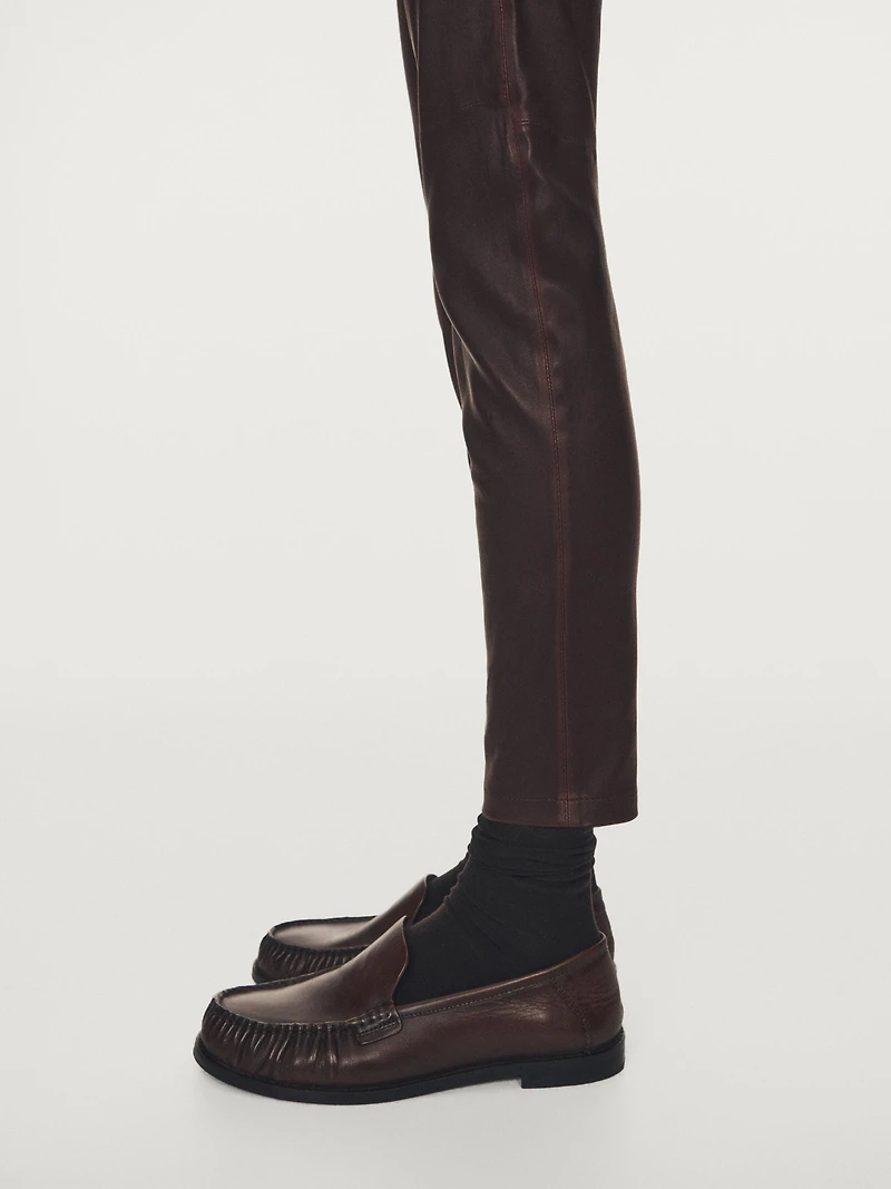 Nappa leather leggings