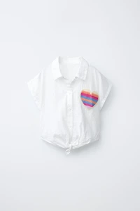 KNOTTED HEART PATCH SHIRT