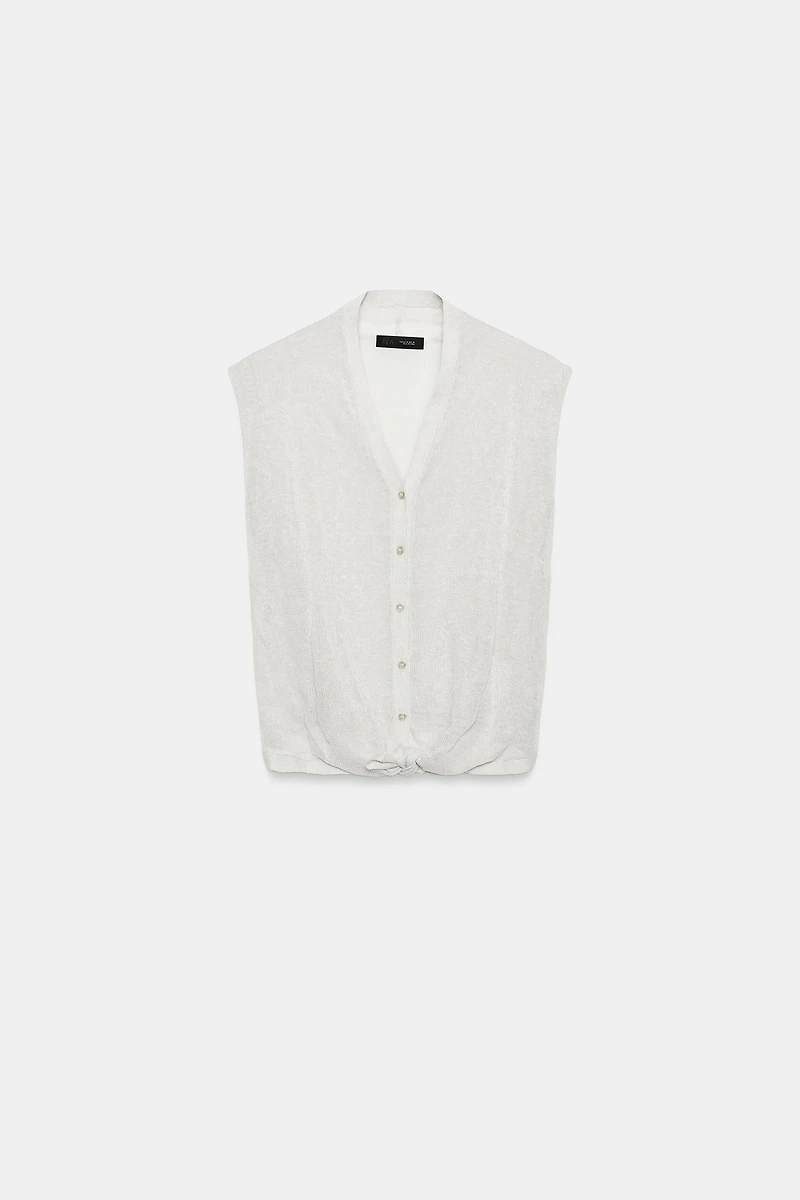 GILET EN MAILLE À NŒUD