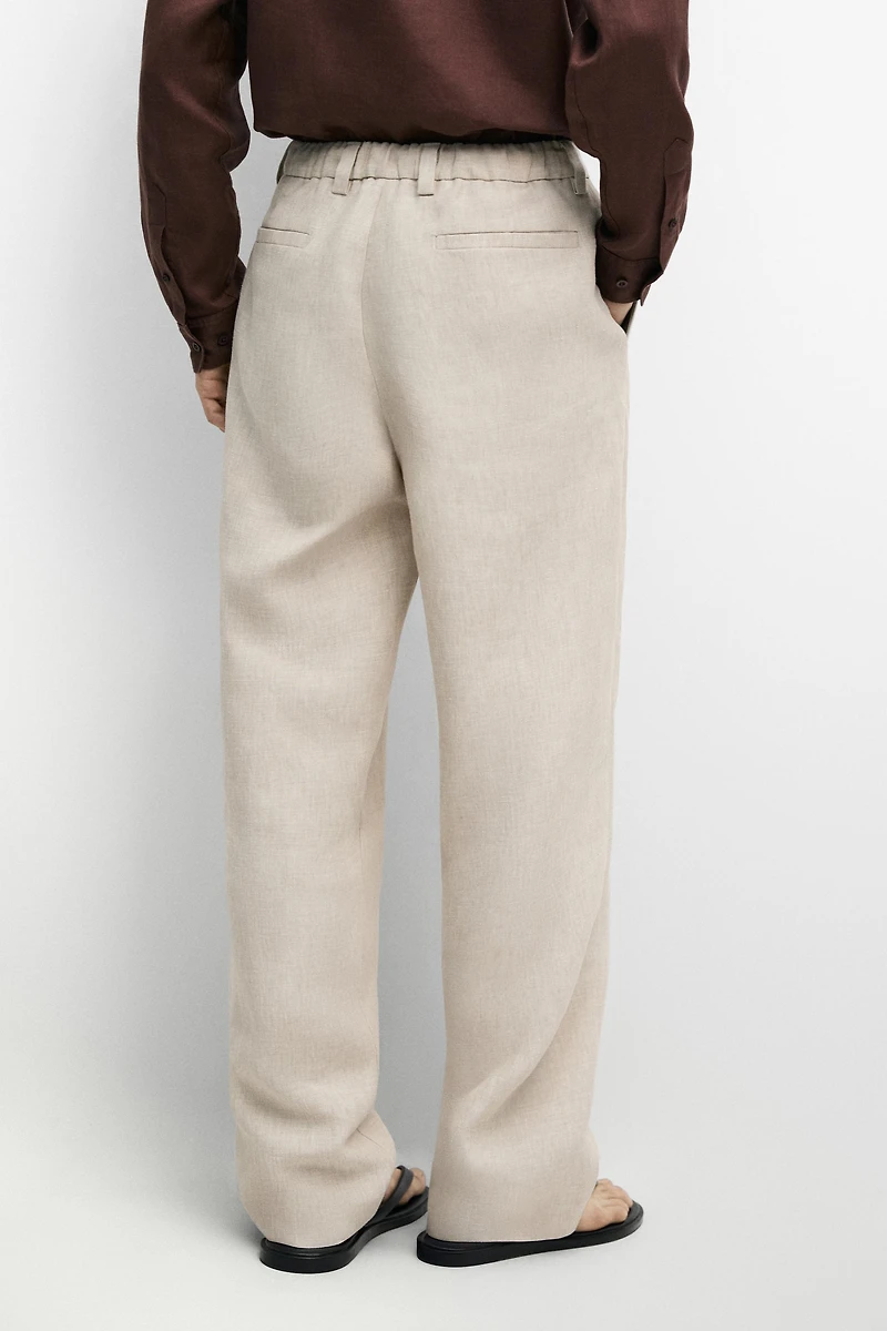 100% linen total look pants