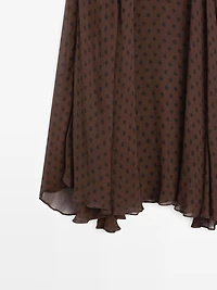 Flared polka dot midi skirt