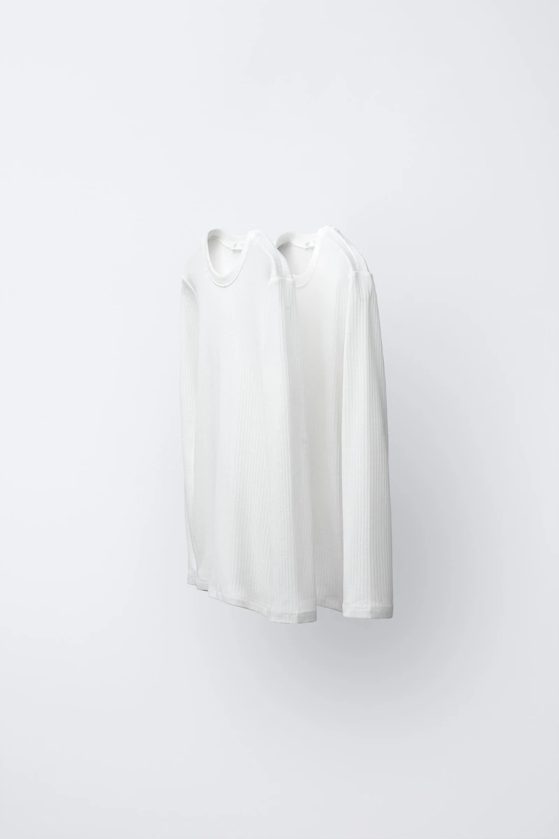 6-14 ANS/ LOT DE DEUX T-SHIRTS CÔTELÉS