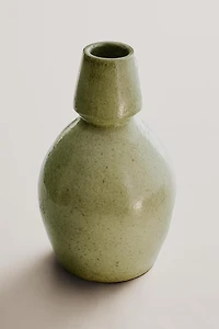 ENAMELLED TERRACOTTA VASE