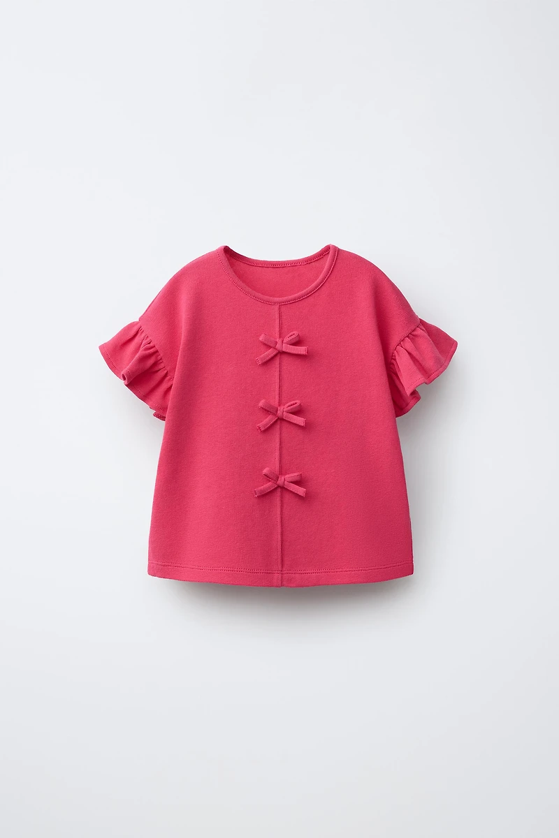 BOW AND RUFFLE T-SHIRT