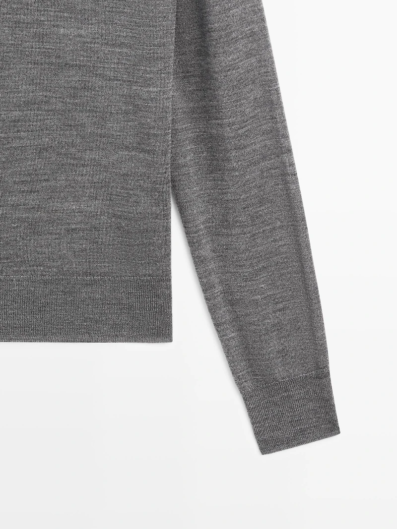 Pull polo en maille de laine