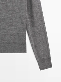 Pull polo en maille de laine