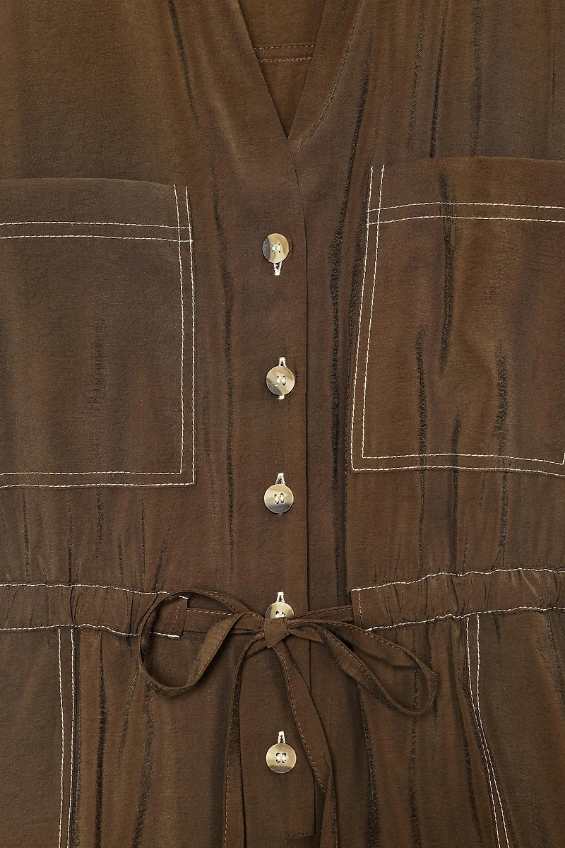 SHORT JUMPSUIT WITH TOPSTITCHING