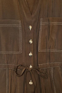 SHORT JUMPSUIT WITH TOPSTITCHING