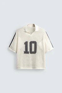 RETRO SOCCER OPEN WEAVE POLO SHIRT