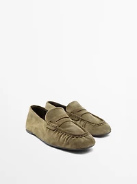 Mocassins croûte de cuir souples