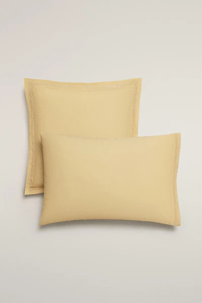 OPENWORK EMBROIDERED PILLOWCASE