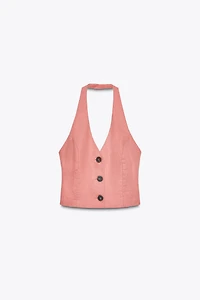 LINEN HALTER TOP
